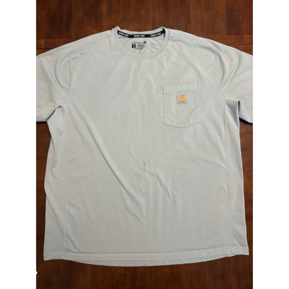 Carhartt Force Pocket T Shirt Men XL Light Blue Relaxed Fit Performance Workwear